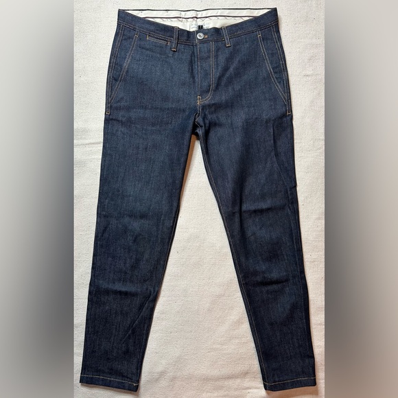 Zara Mens Raw Denim Flat Front Jeans - Picture 2 of 10